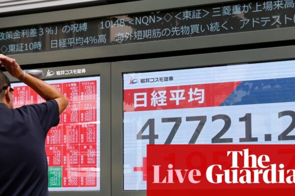Yen slumps and Nikkei hits record after Sanae Takaichi wins Japan’s ruling party election; gold nears $4,000 as rally continues – business live | Business