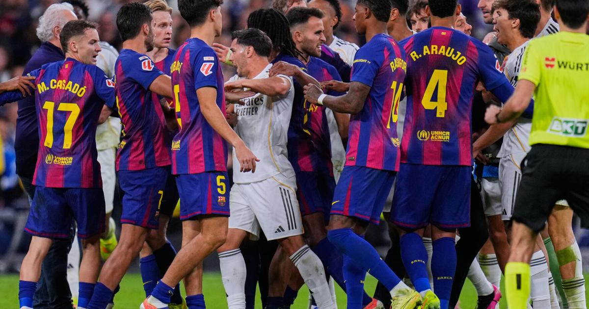 Mbappé and Bellingham score in tense clasico as Madrid wins 2-1 to end losing run against Barcelona | Basketball