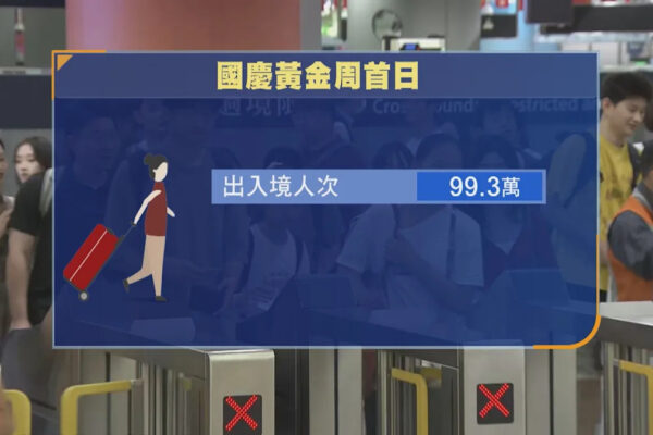 國慶黃金周｜首日訪港內地旅客逾23萬人次 邵家輝指零售業整體銷情理想(謝欣桐報道)