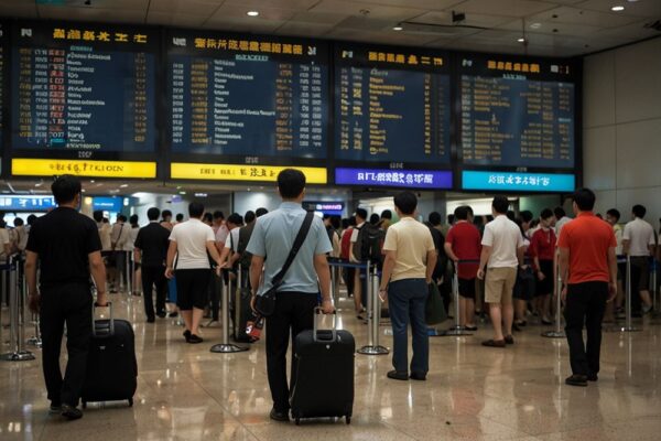 Severe Travel Disarray at Haikou Meilan Airport Amid Typhoon Matmo with 215 Cancelled Flights by Hainan, China Southern, Sichuan, Cathay Pacific, Hong Kong Airlines to Routes like Shenzhen, Wuhan, Singapore and Auckland