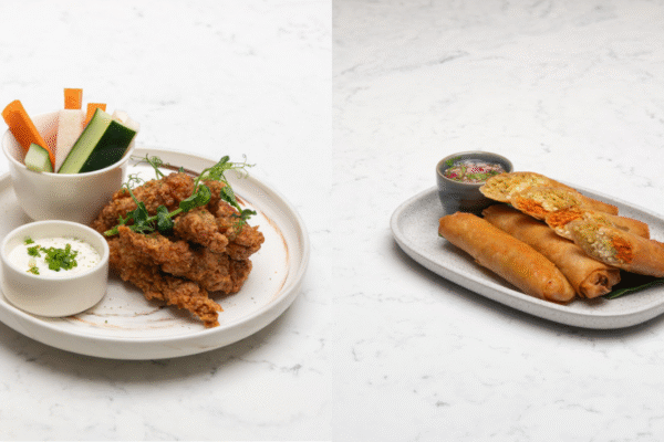 Gluten-free Air Fried Chicken Tenders by Nichole Mercado and  Zero-waste Lumpiang Ubod at Tinapa by Dan Puga