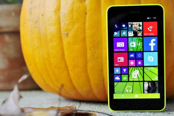 Windows Phone with a pumpkin