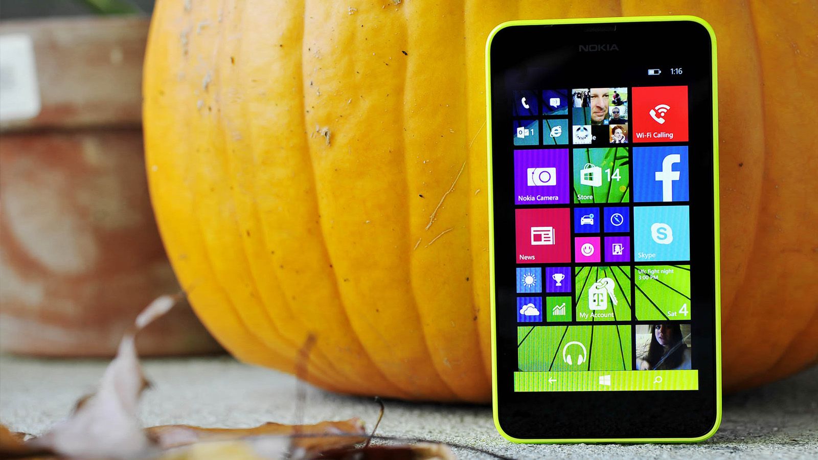 Windows Phone with a pumpkin
