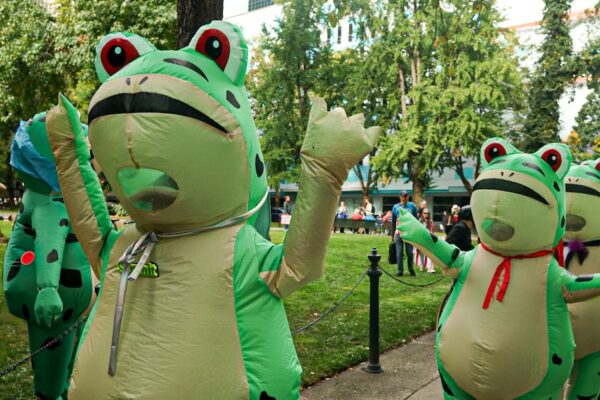 Frog March Against President Trump Draws Tens of Thousands to Downtown Portland