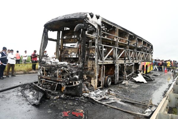 Hundreds of mobile phones on burning bus intensified deadly fire that killed 20, reports say