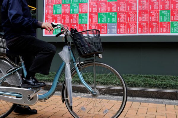 Asian shares poised for 7th month of gains; dollar climbs