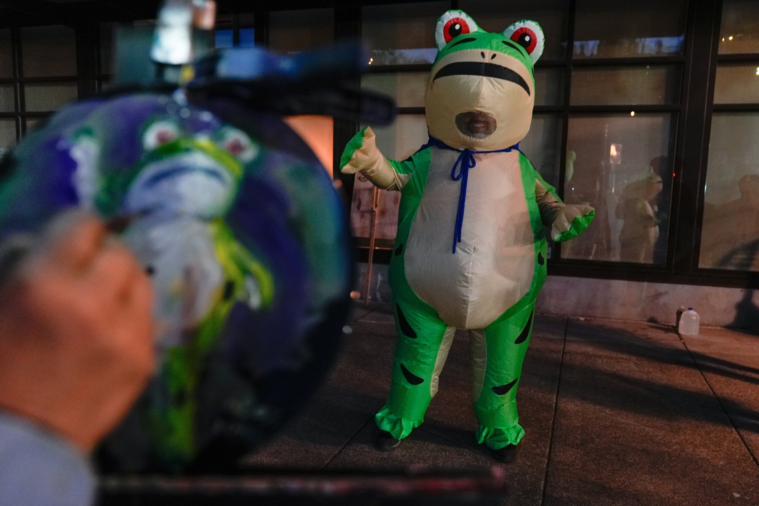 How inflatable costumes ballooned at anti-Trump rallies due to a Portland protester’s frog outfit