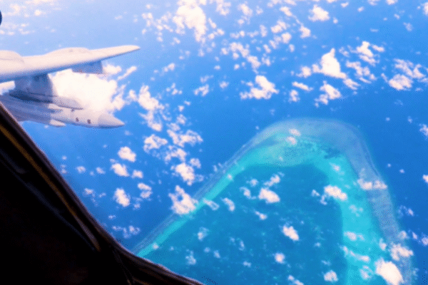 Chinese H-6 Bomber over Scarborough Shoal