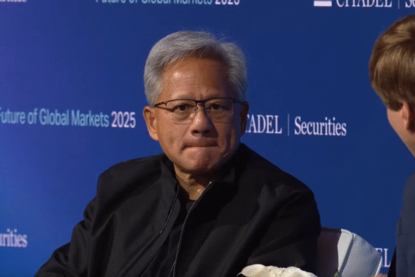 Jensen Huang is interviewed at a Citadel Securities event.