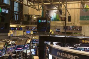 View of the trading floor of New York Stock Exchange by Lev Radin via Shutterstock
