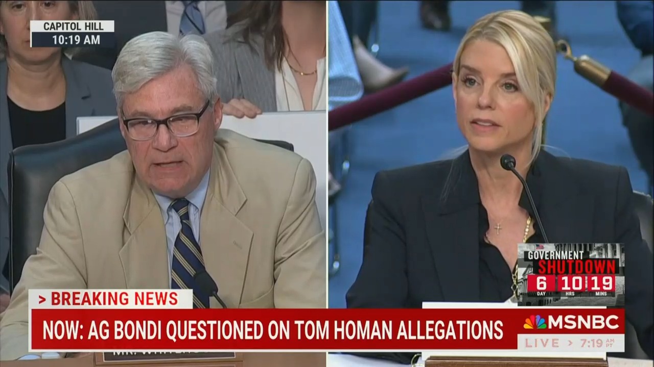 Pam Bondi Stonewalls Dem Senator Over $50,000 Homan Sting