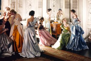 Worldly Colour (Charles James evening dresses), 1948. Original colour transparency. The Cecil Beaton Studio Archive.