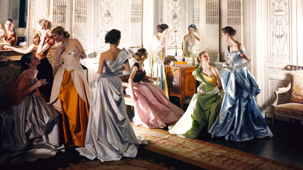 Worldly Colour (Charles James evening dresses), 1948. Original colour transparency. The Cecil Beaton Studio Archive.