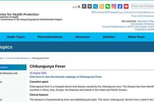 New Chikungunya Fever Case Reported in Hong Kong, Imported from Guangdong During Recent Travel.