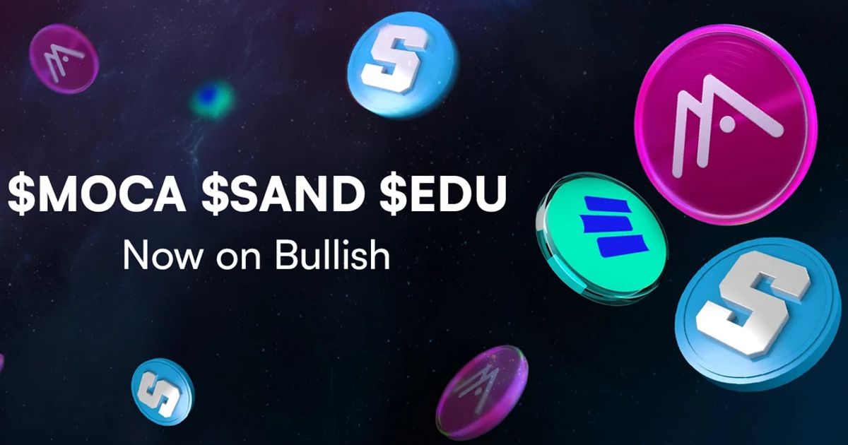 Animoca tokens MOCA, SAND and EDU go live on Bullish for Hong Kong customers