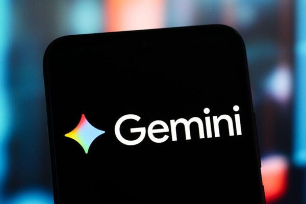the Google Gemini AI logo is seen displayed on a smartphone screen