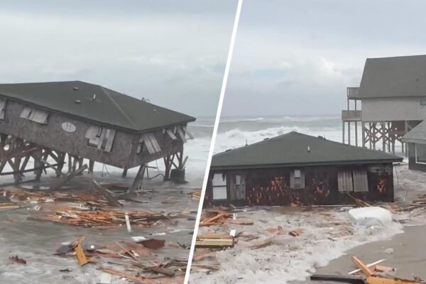 Several houses along North Carolina's Outer Banks collapse into Atlantic ocean
