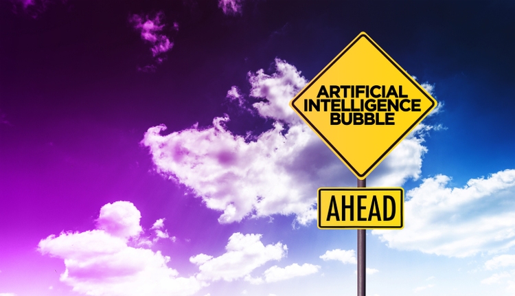 artificial intelligence bubble street sign