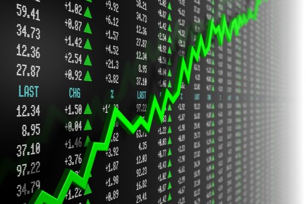 Stock market data with uptrend vector