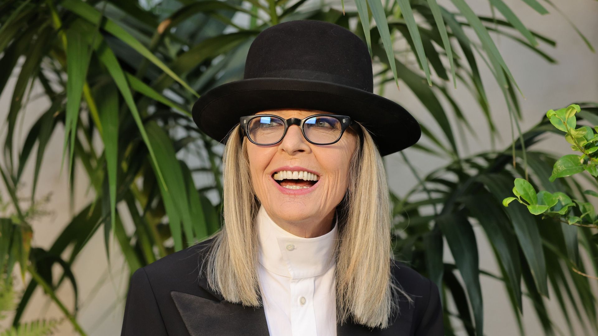 Diane Keaton attends the Ralph Lauren SS23 Runway Show at The Huntington Library, Art Collections, and Botanical Gardens on October 13, 2022