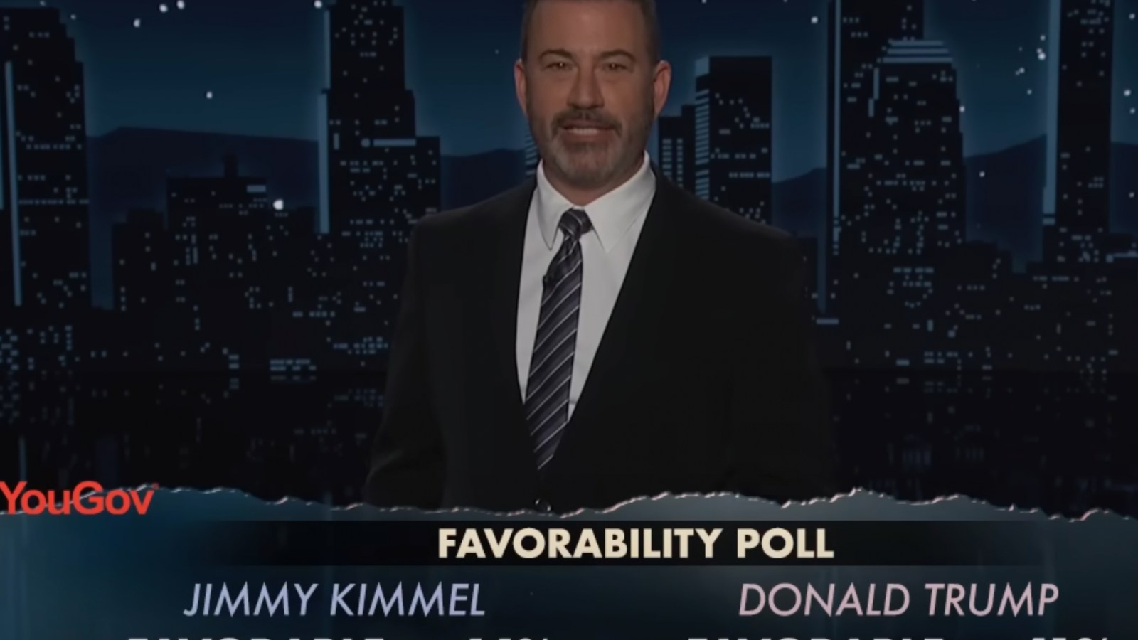 Jimmy Kimmel Celebrates Beating Donald Trump in Approval Poll