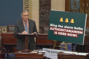 Sen. Jeff Merkley delivers marathon Senate speech protesting Trump's policies