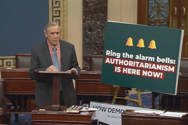 Sen. Jeff Merkley delivers marathon Senate speech protesting Trump's policies