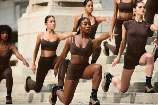 NikeSkims dancers perform at the NikeSkims "Bodies at Work" event at the New York Public Library on Sept. 24, 2025 in New York City.