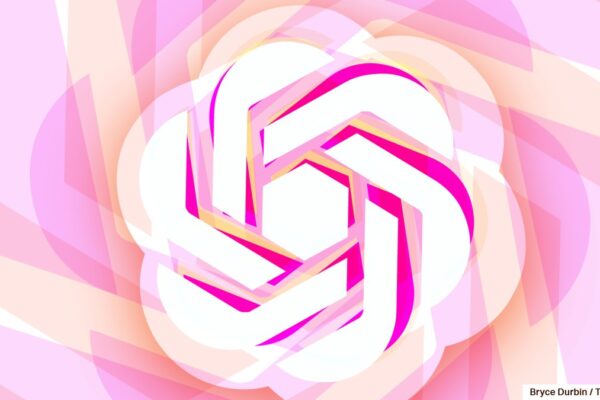 OpenAI logo with spiraling pastel colors (Image Credits: Bryce Durbin / TechCrunch)