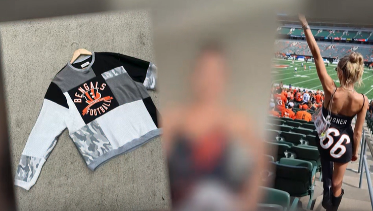 Cincinnati native's custom gameday fashion goes viral among NFL wives