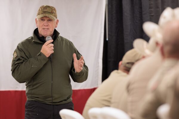 "Border czar" and former acting U.S. Immigration and Customs Enforcement director Tom Homan visits Eagle Pass, Texas on November 26, 2024. (Scott Stephen Ball for The Washington Post via Getty Images)