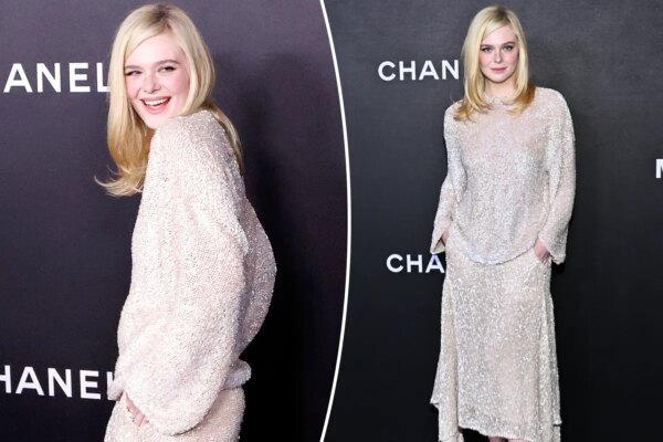 Elle Fanning wears sequin Chanel look from Matthieu Blazy’s first collection to honor Sofia Coppola at MoMA Film Benefit
