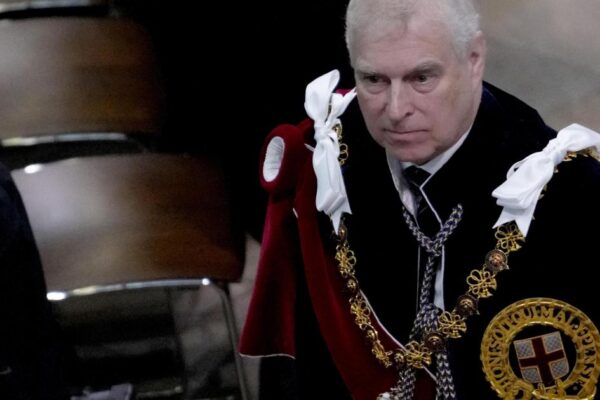 King formally removes Andrew’s prince title and HRH style