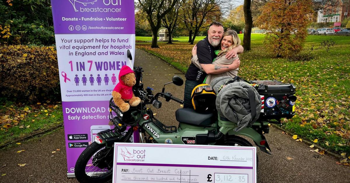 Man completes 4,000-mile UK ride for Boot Out Breast Cancer