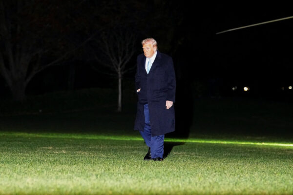 U.S. President Donald Trump arrives at the White House in Washington