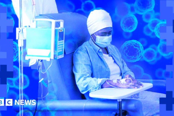 Stylised image of someone having chemotherapy