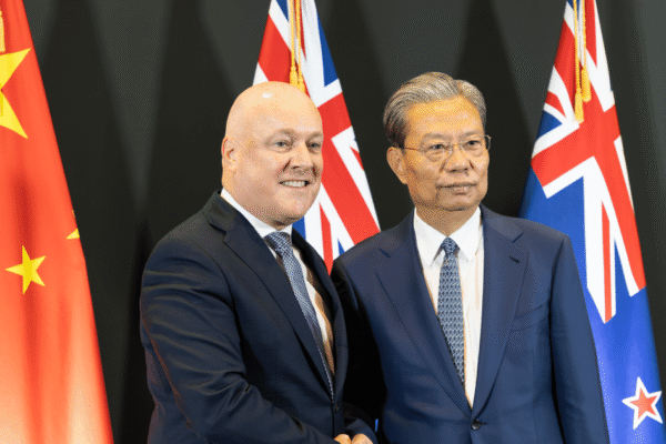 Luxon greets China's top legislator at start of rare visit