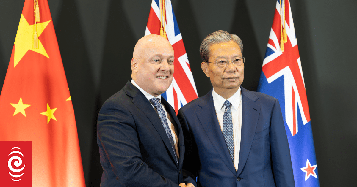 Luxon greets China's top legislator at start of rare visit