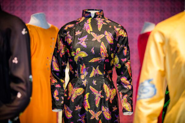 Áo Dàis from “The Vietnamese Áo Dài in a Time of War: Fashion, Citizenship, and Nationalism (1954-1975)," at the Iris and B. Gerald Cantor Art Gallery, College of the Holy Cross.