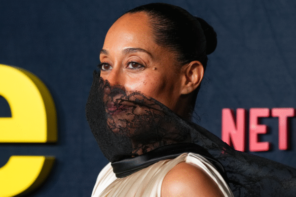 Tracee Ellis Ross attended the Being Eddie red carpet premiere in a face-covering Dior Spring 2026 look