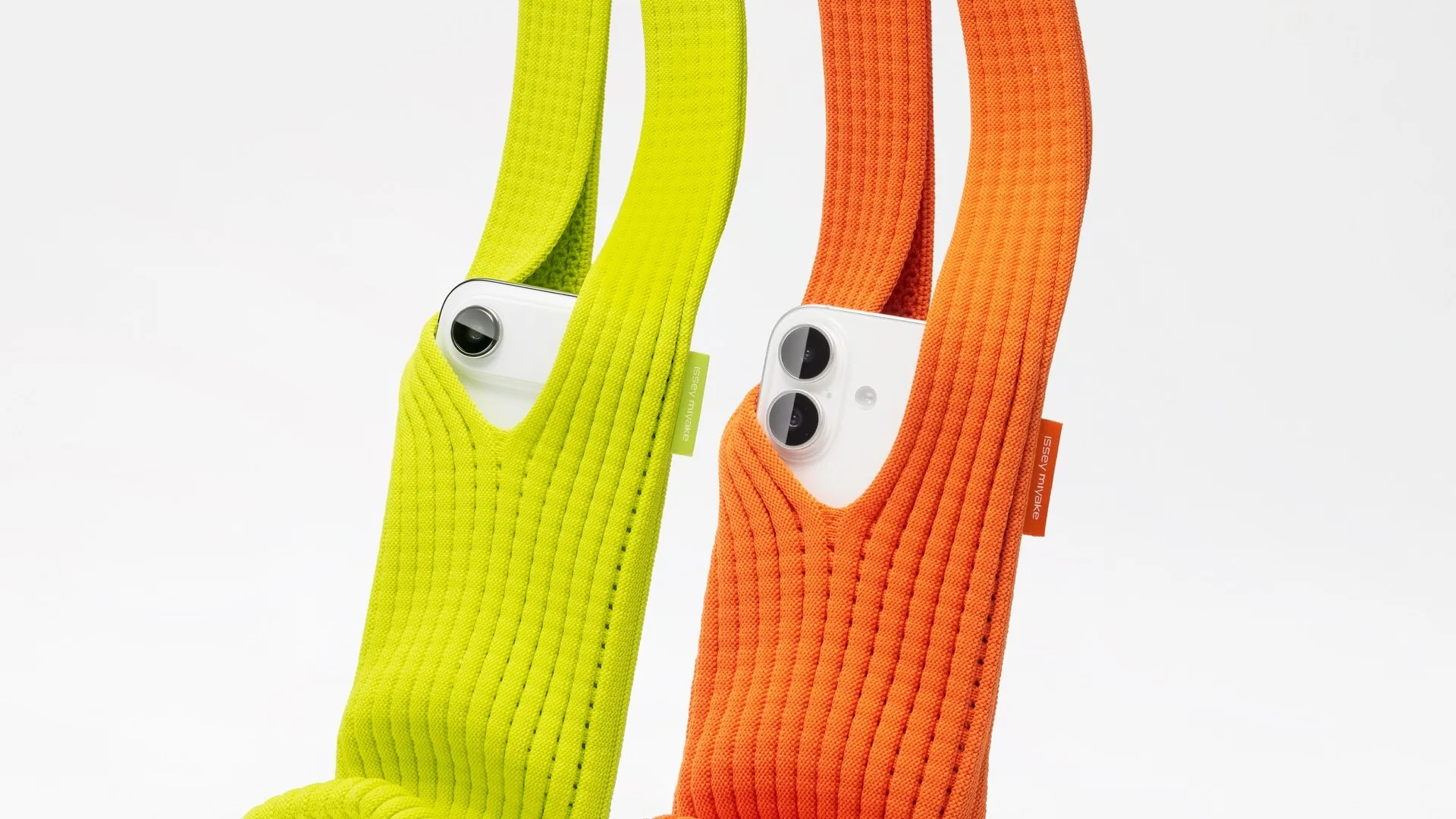 Apple and Japanese brand Issey Miyake launched the iPhone Pocket priced up to $230. The partnership builds on both brands’ design histories.