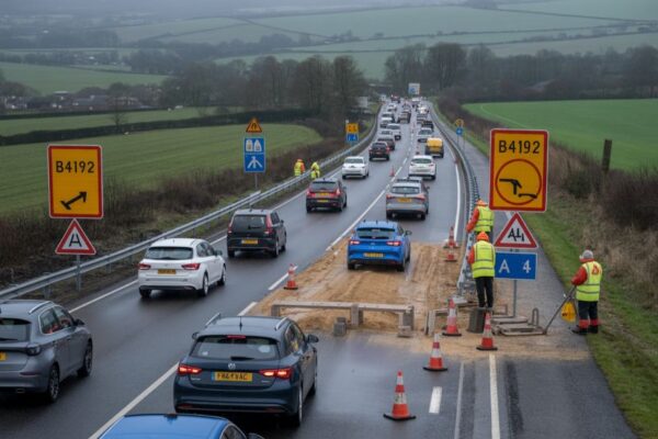 B4001 road closure in wiltshire for resurfacing