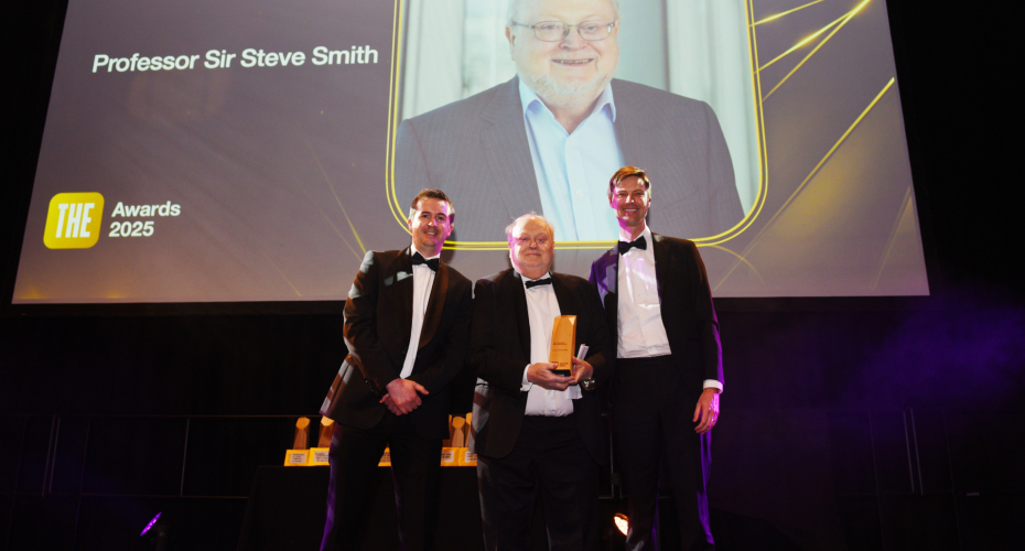 Professor Sir Steve Smith honoured with lifetime achievement award by Times Higher Education