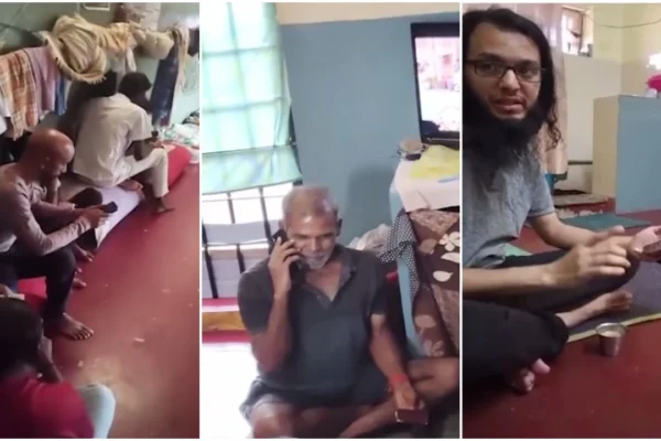 Several inmates at Bengaluru’s Parappana Agrahara Jail were seen using mobile phones and watching television. (Photo: Screengrab)