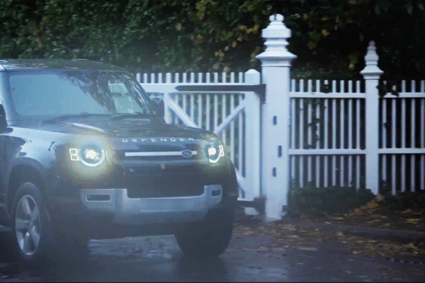 A black Land Rover defender seen leaving Bishops Gate near Royal Lodge in Windsor just before 8am. Pic: PA
