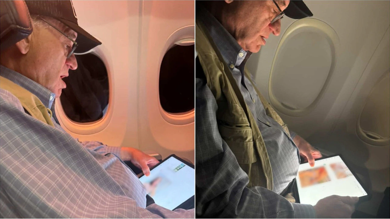 Viral pics show US politician Brad Sherman looking at porn on flight he blames Elon Musk