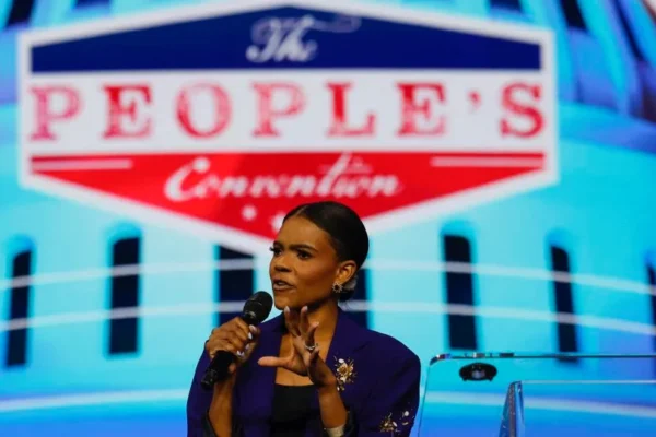 Candace Owens speaks during Turning Point's "The People's Convention" on June 14, 2024, at Huntington Place in Detroit, Michigan. - Jeff Kowalsky/AFP/Getty Images