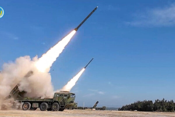 Screenshot from video released by Eastern Theatre Command of China's People's Liberation Army (PLA) on drills around Taiwan