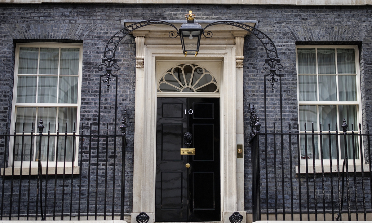 The entrance to the British prime minister's official residence, 10 Downing Street, in London Photo: VCG