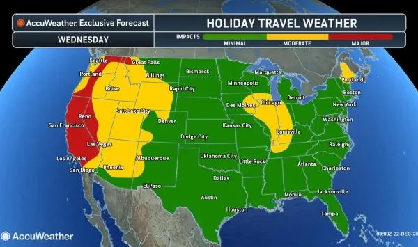 Christmas travelers face delays due to snow, atmospheric river